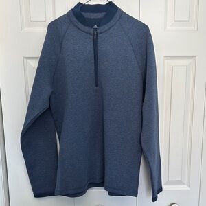 adidas Blue Sweatshirt with Mock Neck and Textured Knit